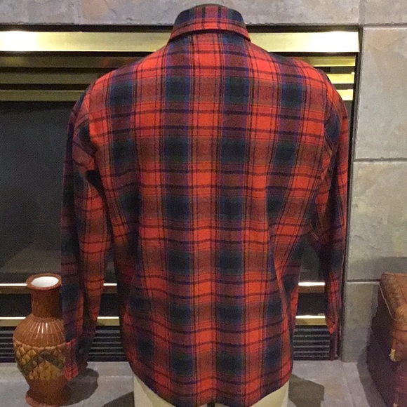 WOOLÓFTHEWEST Red Plaid Shirt by Brewster Size L - Picture 3 of 11